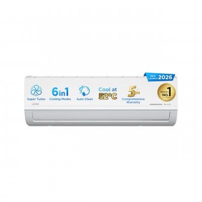 Midea 1 Ton 3 Star Inverter Split AC, 6-in-1, MAI12SD3R36F0