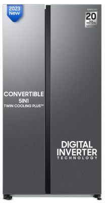 [Extra Rs.20863 OFF] Samsung 653L Convertible 5-in-1 Side by Side with Wifi, SmartThings & AI Refrigerator (RS76CG8003S9HL)