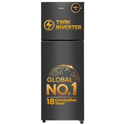 Haier 240 L 2 Star Frost Free Twin Inverter Double Door Refrigerator (HEF-252EGBA-P, GE Black, 2026 Model)