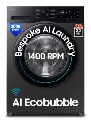Samsung 12 kg, 5star, AI Ecobubble, Digital Inverter, Fully-Automatic Front Load Washing Machine (WW12DG5B24AXTL, Inox)