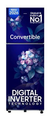 Samsung 236 L, 2 Star, Convertible, Digital Inverter Double Door Refrigerator (RT40H28U2HSHL, Hydrangea Blue)