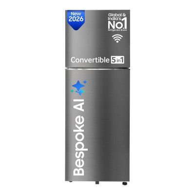 Samsung 330 L, 3 Star, Convertible 5-in-1, Digital Inverter, Frost Free Double Door, WiFi Bespoke AI Refrigerator (RT34HG5A23S8HL, 2026 Model)