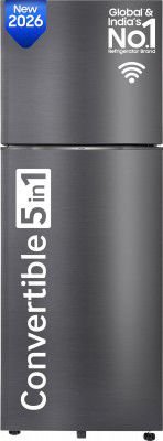 Samsung 396 L Frost Free Double Door 2 Star Refrigerator with Convertible 5-in-1, Digital Inverter, 2026 Model (BLACK DOI, RT41HG6C42B1HL)