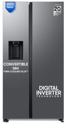 Samsung 633 L Frost Free Convertible 5In1 Digital Inverter Wi-Fi Enabled Side by Side Refrigerator (RS78CG8543S9HL)