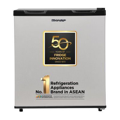 SHARP 50L 2 Star Mini Direct Cool Single Door Refrigerator (Metal Silver, SJ-MRW055N3-PSS)